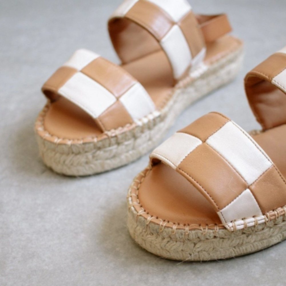 ALOHAS Double Strap Checkered Scacchi Shoes